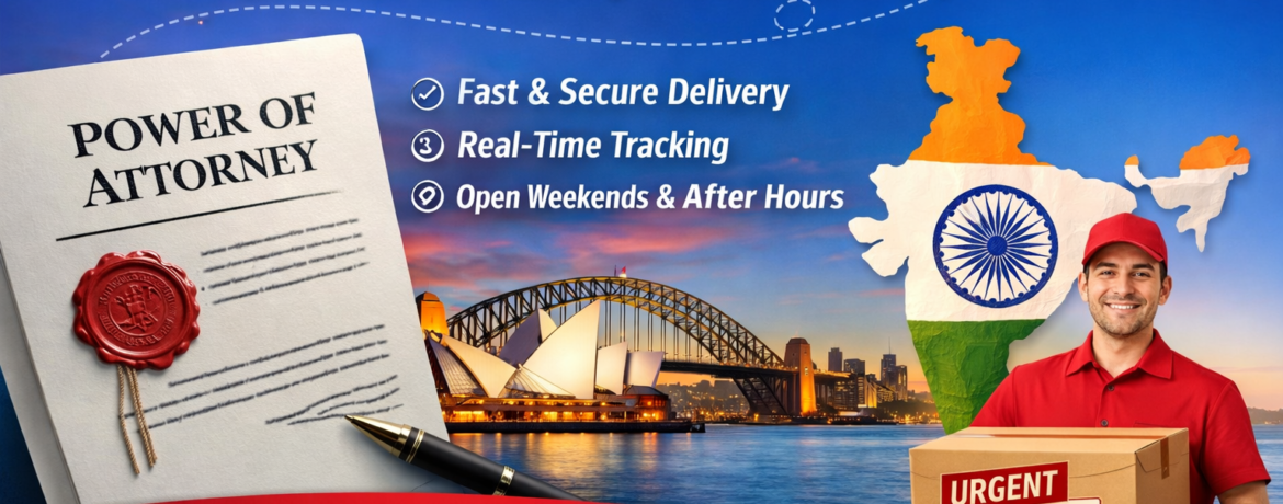 Power of Attorney courier to India from Sydney Parramatta fast secure document delivery Chitra’s Courier Services
