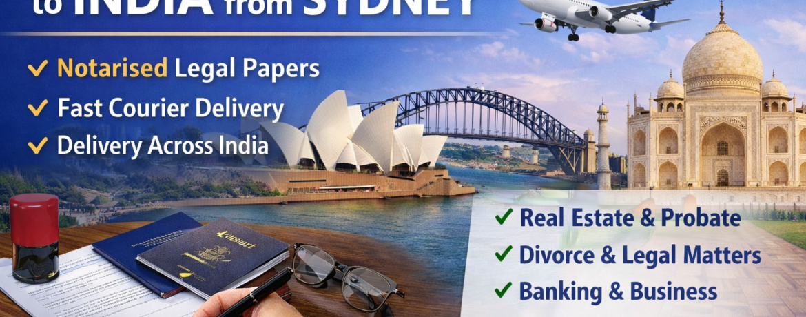 send power of attorney documents to India from Sydney courier notarised legal papers fast delivery